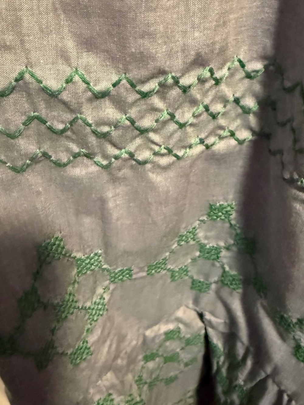 Tuckernuck Emerald Embroidered Chambray Salty Paloma Caftan Midi Dress Large - Picture 8 of 15